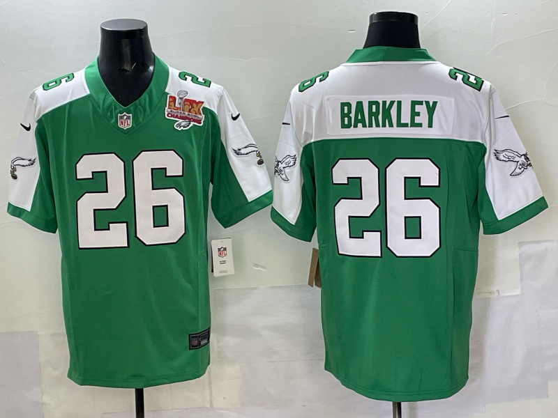 Men 2025 Philadelphia Eagles 26 Barkley green Nike Limited NFL Jersey style 004